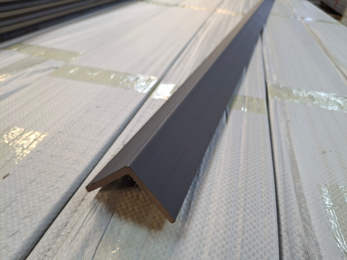 WPC Composite Decking L-Trim – Ash Grey Gloss | 3.0m Edge Trim