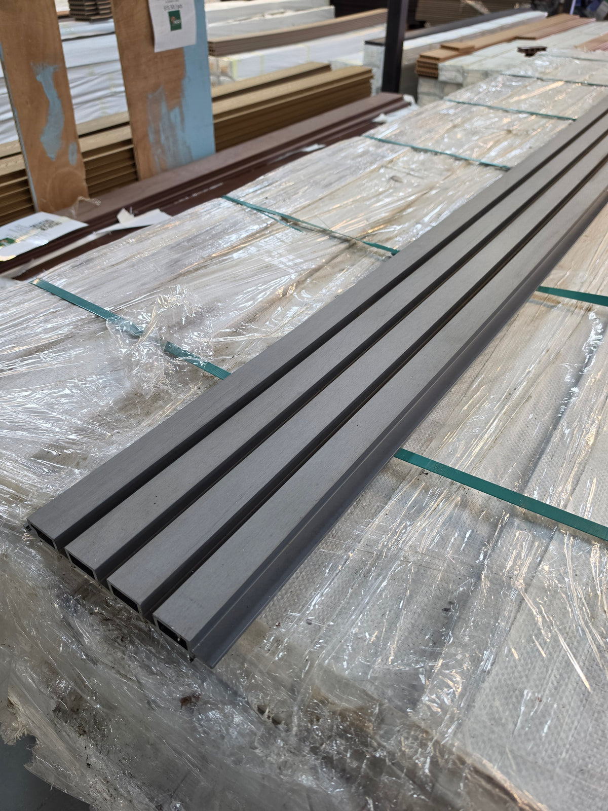 WPC Fluted Wall Cladding Panels – Grey | Gen 1 | Black Shadow Gaps | 219mm x 26mm x 2.9m