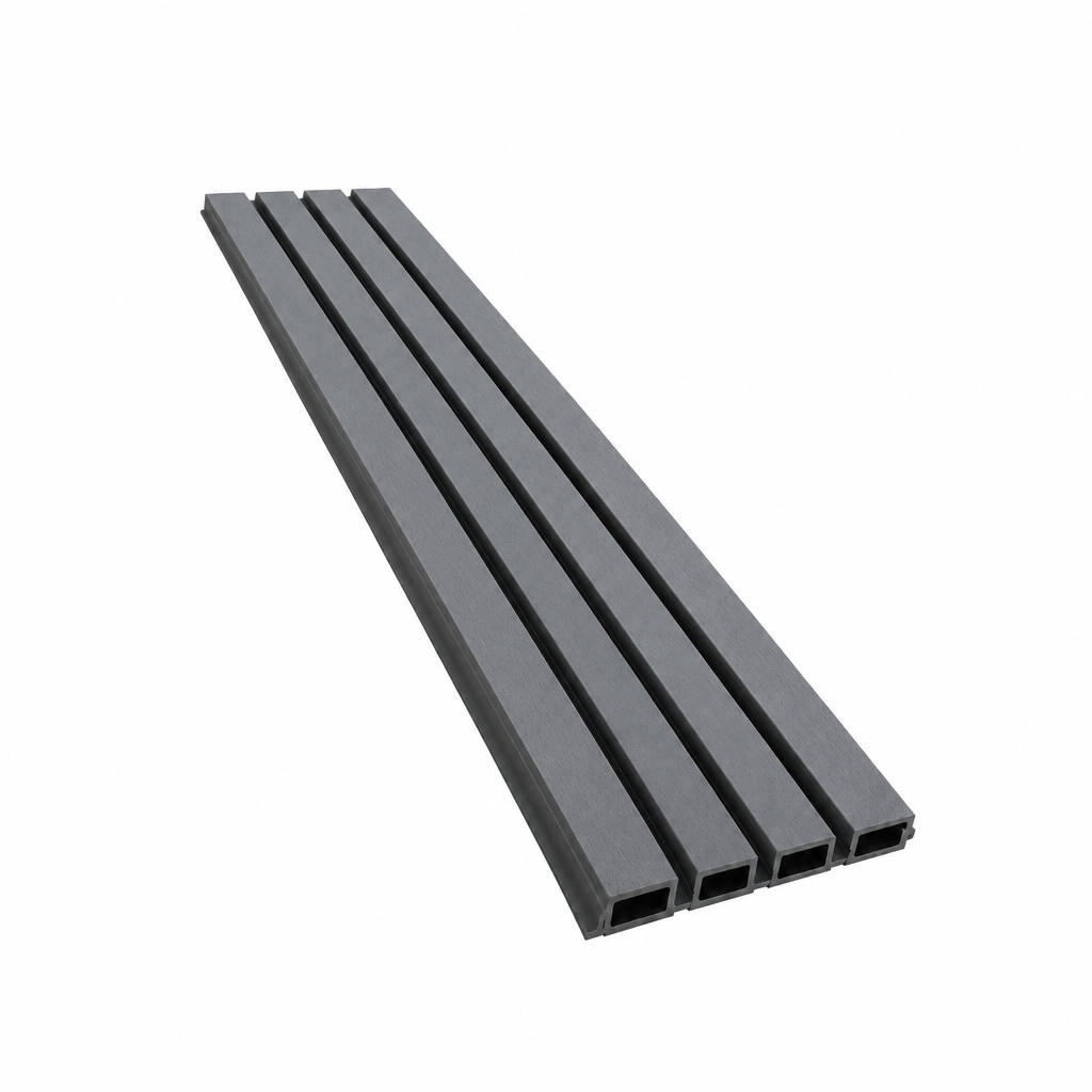 WPC Fluted Wall Cladding Panels – Grey | Gen 1 | Black Shadow Gaps | 219mm x 26mm x 2.9m