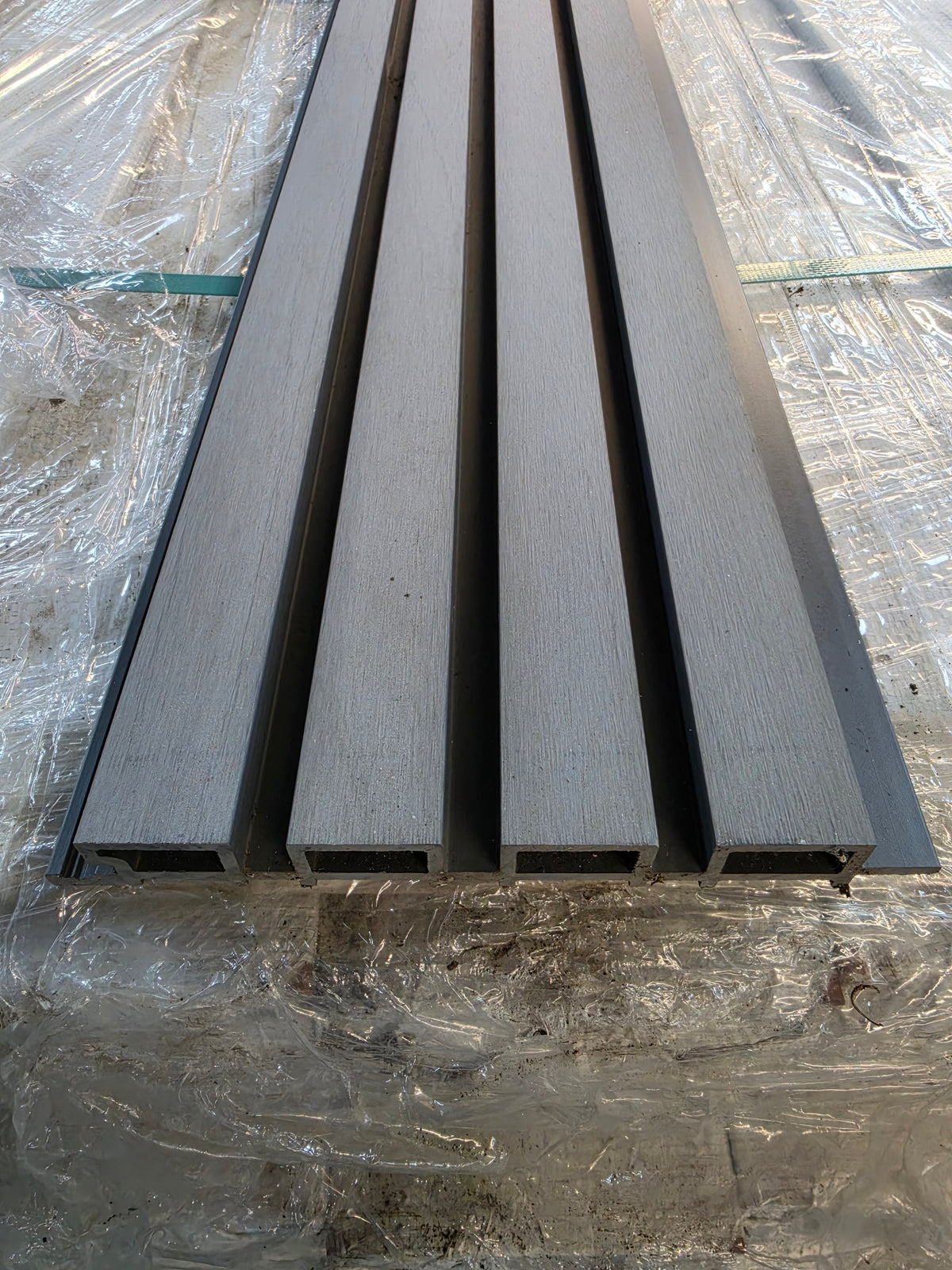 WPC Fluted Wall Cladding Panels – Grey | Gen 1 | Black Shadow Gaps | 219mm x 26mm x 2.9m
