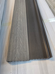 WPC Composite Decking Step/Bullnose Edging Board – Ash Grey | 140mm x 25mm x 3m