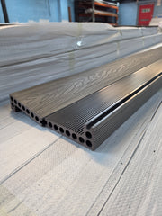 WPC Composite Decking Step/Bullnose Edging Board – Ash Grey | 140mm x 25mm x 3m