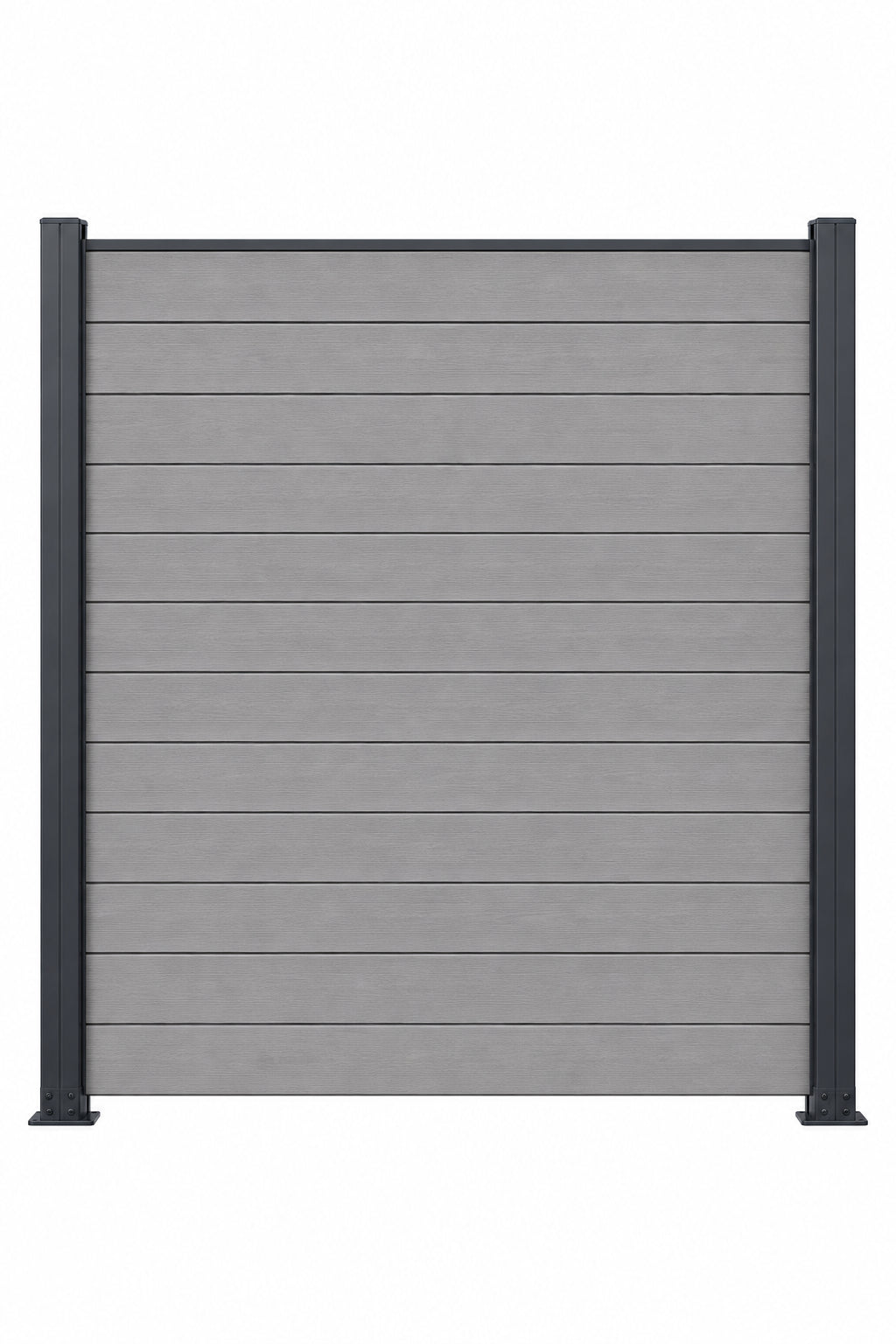 WPC Fence Panel Full Set – Light Grey (156mm × 22.5mm × 1.76m)