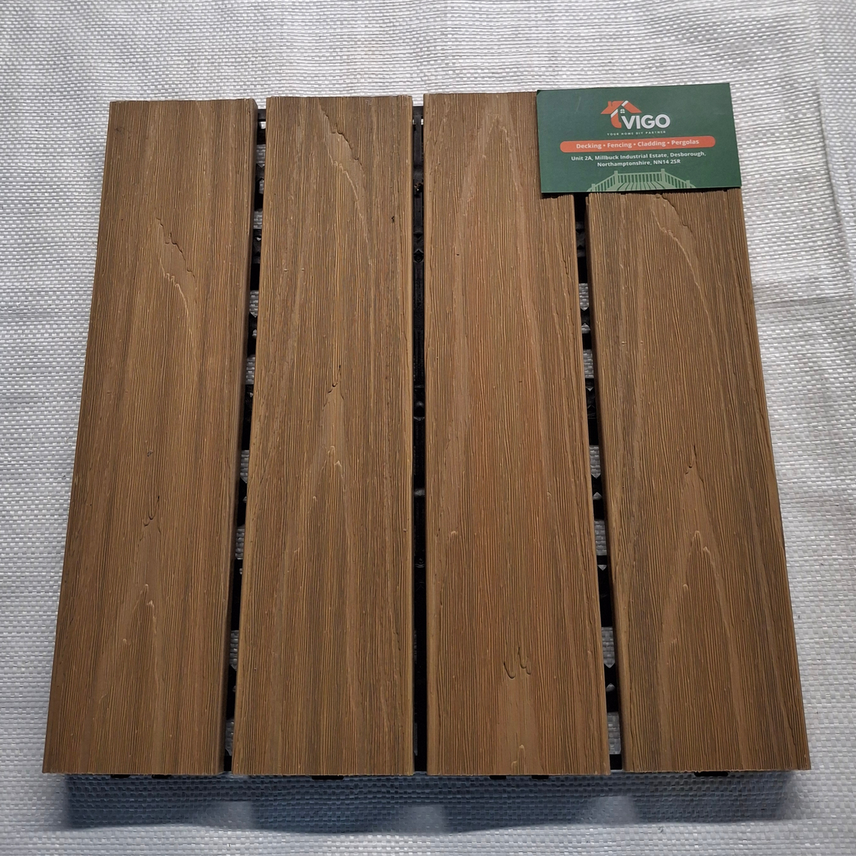 Teak DIY Interlocking WPC Deck Tiles | 300mm x 300mm x 20mm