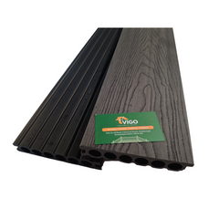 3 m 140 × 25 mm Single‑Sided Extruded Round‑Hollow WPC Composite Decking Board – 3D Wood‑Grain