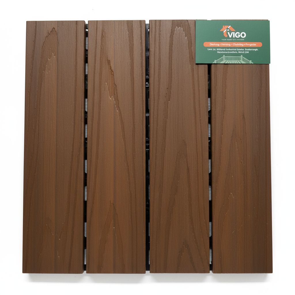 Coffee DIY Interlocking WPC Deck Tiles | 300mm x 300mm x 20mm