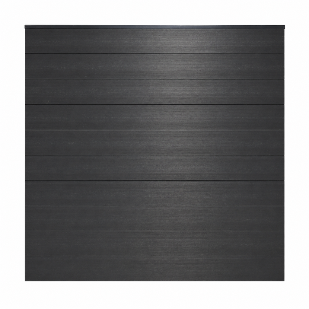 WPC Fence Panel – Gloss Black Half Set (180mm × 25mm × 1.76m)