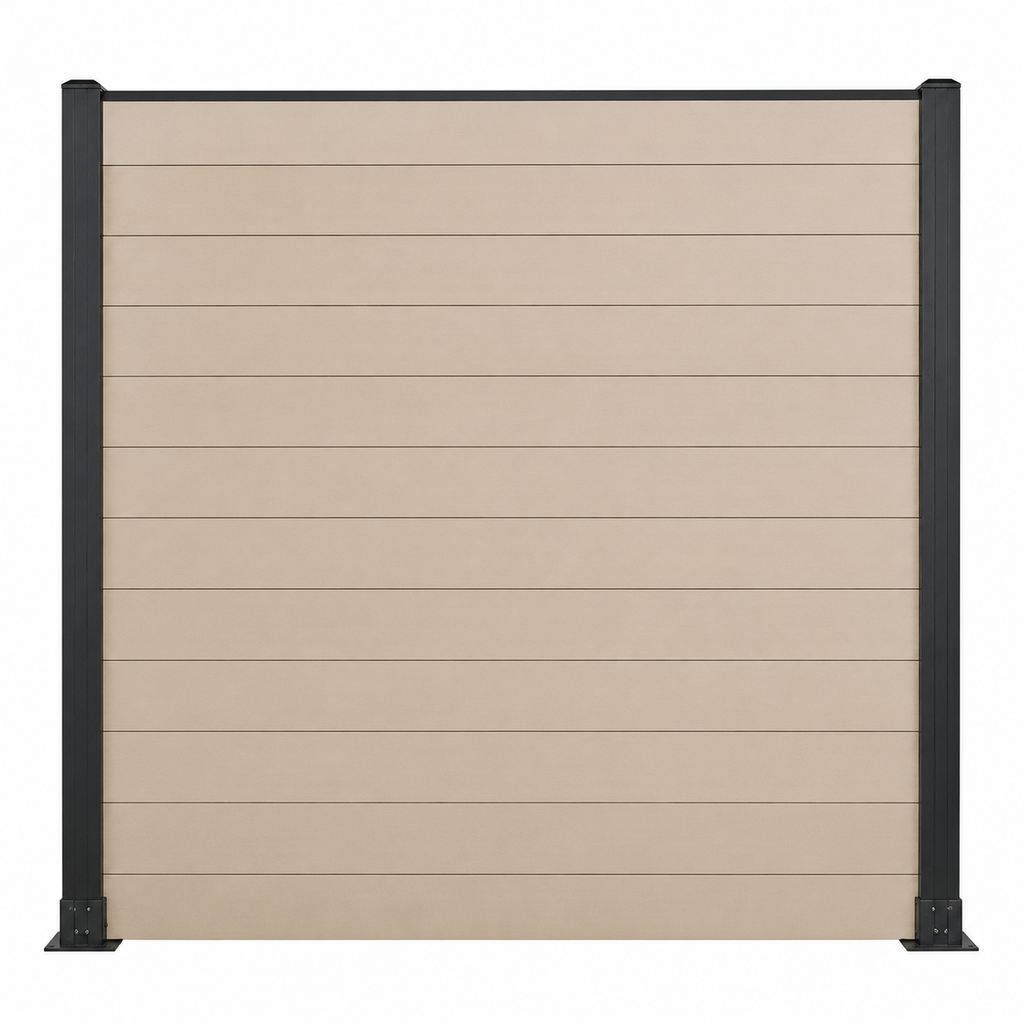 WPC Fence Panel Gen 1 – Off White (156mm × 22.5mm × 1.76m)