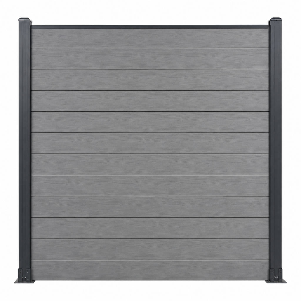 WPC Fence Panel – Grey (156mm × 22.5mm × 1.76m)