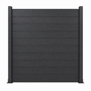 WPC Fence Panel – Black - Woodgrain Pattern (183mm × 24.5mm × 1.76m)