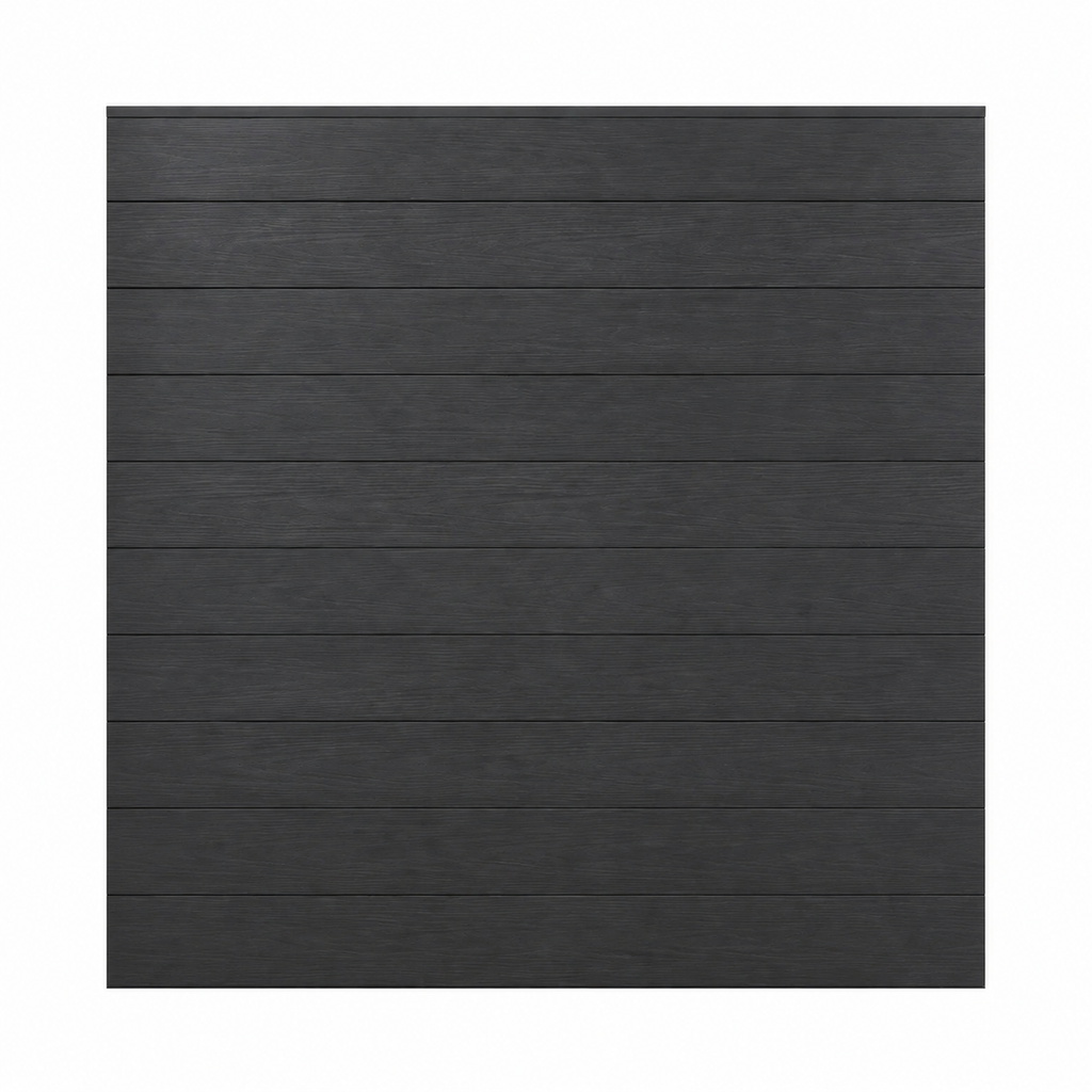 WPC Fence Panel – Black Half Set (183mm × 24.5mm × 1.76m)