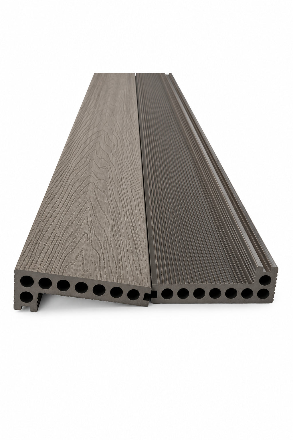 WPC Composite Decking Step/Bullnose Edging Board – Ash Grey | 140mm x 25mm x 3m