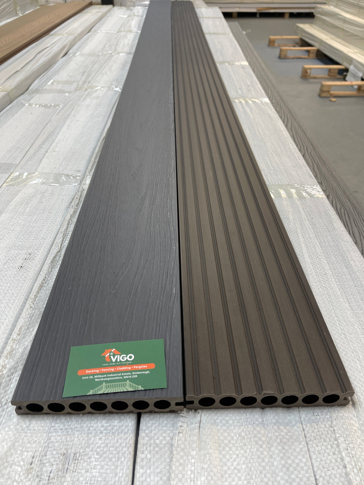 WPC Composite Decking Boards – Ash Grey | Single-Sided Extruded | 148mm x 23mm x 3m | Vigo Home
