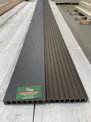 WPC Composite Decking Boards – Ash Grey | Single-Sided Extruded | 148mm x 23mm x 3m | Vigo Home