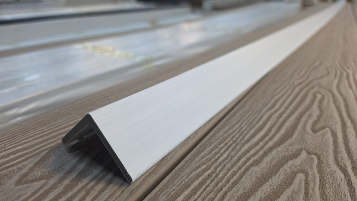 WPC Composite Decking L-Trim – White Gloss | 3.0m Edge Trim (Copy)