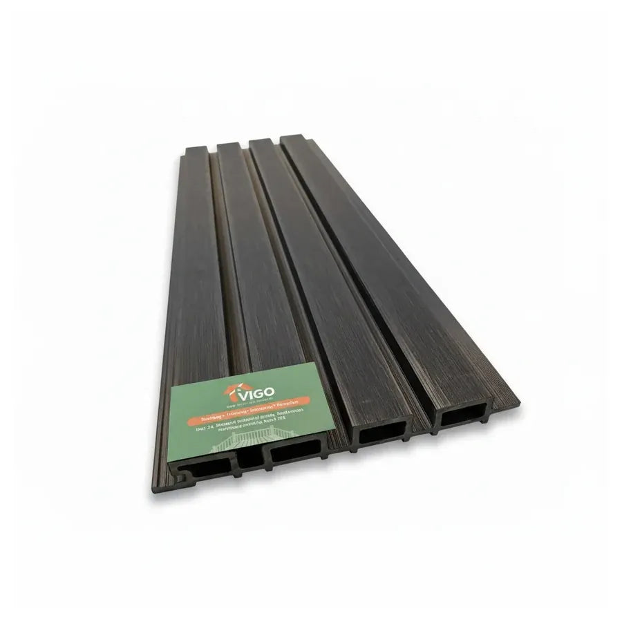 Black Vigo WPC wall cladding sample, Generation 2