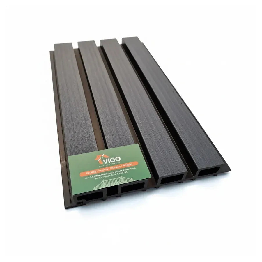 Grey Vigo WPC wall cladding sample, Generation 1