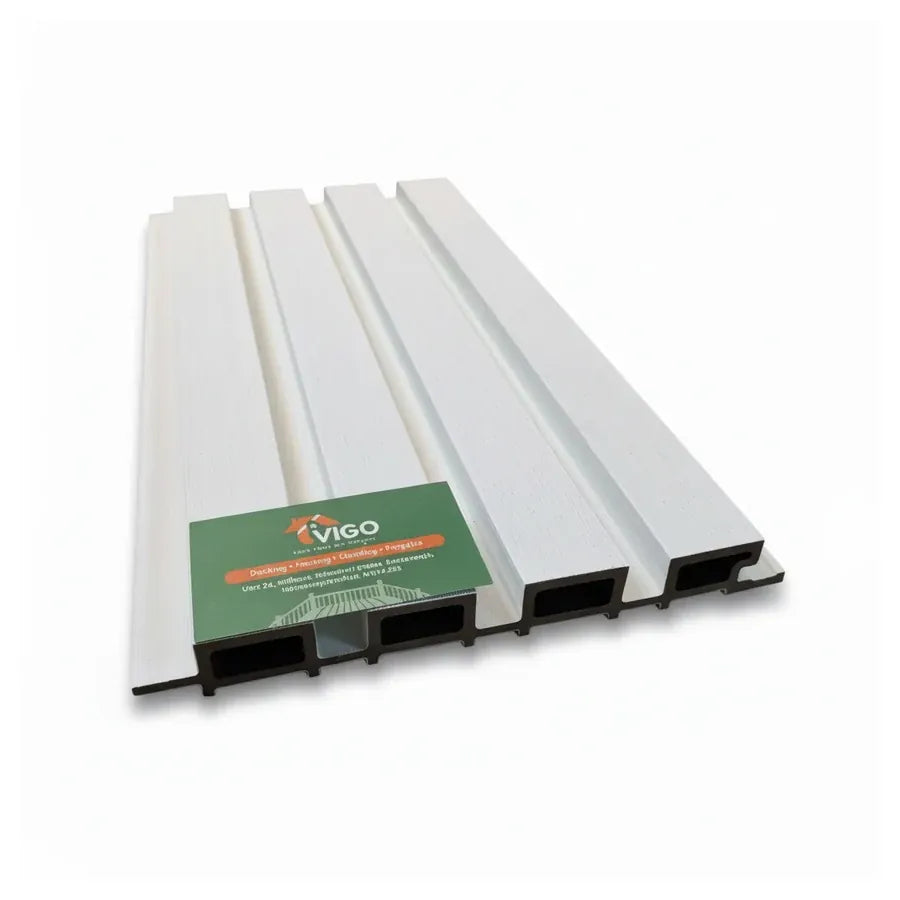 White Vigo WPC wall cladding sample, Generation 2