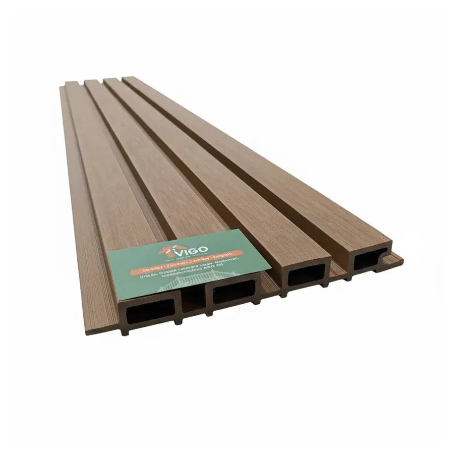 Teak Vigo WPC wall cladding sample, Generation 2